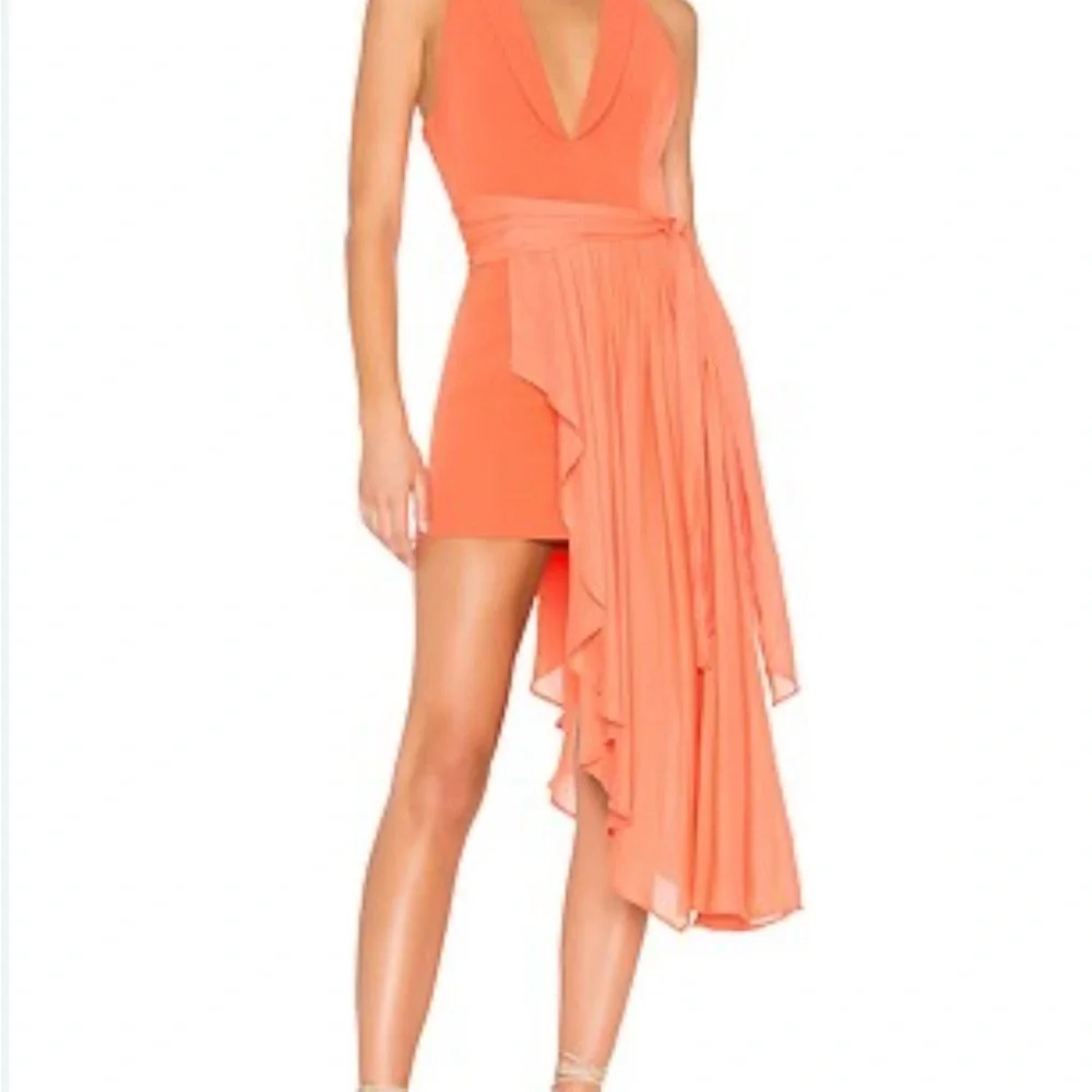 NBD/Revolve Omri Mini Dress in Poppy Orange Elegant Orange Sleeveless Size Large - Picture 2 of 7